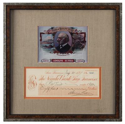 Lot #183 Adolph Sutro Signed Check