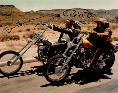 Lot #525 Easy Rider: Fonda and Hopper Signed Photograph - Image 1