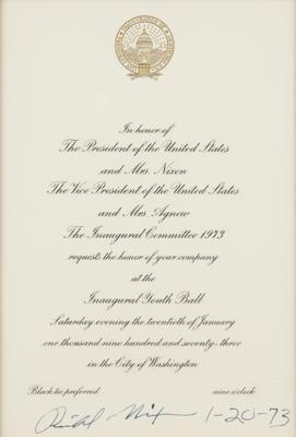 Lot #59 Richard Nixon Signed Inaugural Invitation