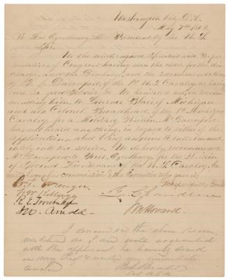 Lot #10 Abraham Lincoln Autograph Endorsement Signed as President to Promote Cavalry Lieutenant - Image 3