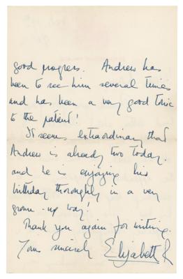 Lot #91 Queen Elizabeth II Writes to Her Midwife About Prince Charles' Appendectomy - Image 2