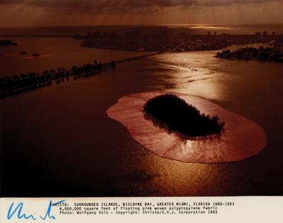 Lot #291 Christo Signed Photograph and Fabric - 'Surrounded Islands' - Image 2