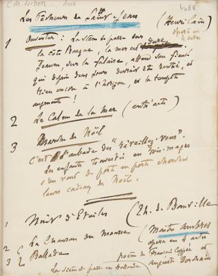 Lot #400 Charles-Marie Widor Handwritten Opera Notes - Image 2