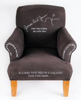 Lot #619 Star Wars: James Earl Jones Signed Miniature Ethan Allen Armchair - Image 2