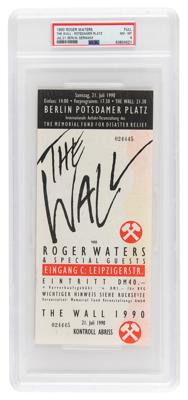 Lot #438 Pink Floyd: Roger Waters 1990 'The Wall - Live in Berlin' Concert Ticket - PSA NM-MT 8 - Image 1