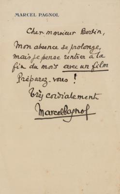Lot #354 Marcel Pagnol Autograph Letter Signed - Image 1