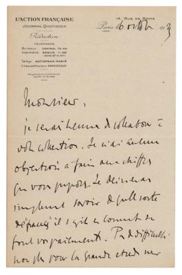 Lot #164 Charles Maurras Autograph Letter Signed