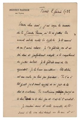 Lot #111 Charles Nicolle Autograph Letter Signed
