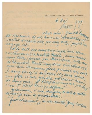 Lot #270 Joan Miro Autograph Letter Signed