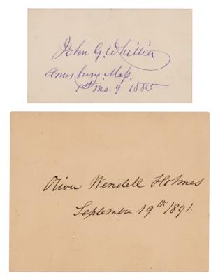 Lot #342 Fireside Poets: Holmes and Whittier (2) Signatures - Image 1