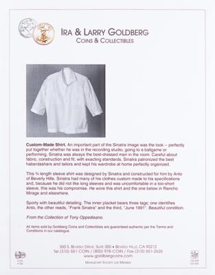 Lot #479 Frank Sinatra Personally-Owned Collared Shirt - Image 4