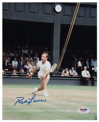 Lot #657 Rod Laver (2) Signed Items - Photograph and Trading Card