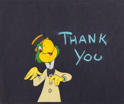 Lot #842 Josa Carioca production cel for a Walt Disney in-house 'thank you' sign - Image 1
