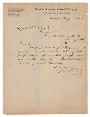 Lot #12 U. S. Grant Letter Signed