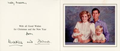 Lot #90 Princess Diana and King Charles III Signed Christmas Card