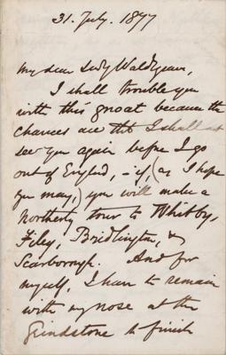 Lot #266 Edward Lear Autograph Letter Signed with Sketch