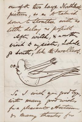 Lot #266 Edward Lear Autograph Letter Signed with Sketch - Image 2