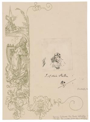 Lot #283 James Abbott McNeill Whistler Signed Sketch