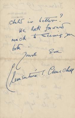 Lot #131 Clementine Churchill Autograph Letter Signed - Image 2