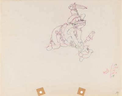 Lot #682 Mickey Mouse and Peg Leg Pete production drawing from Two-Gun Mickey