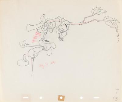 Lot #688 Mickey and Minnie Mouse production drawing from Mickey's Rival