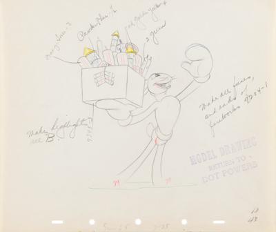 Lot #819 Max Hare production model drawing from Toby Tortoise Returns - Image 1