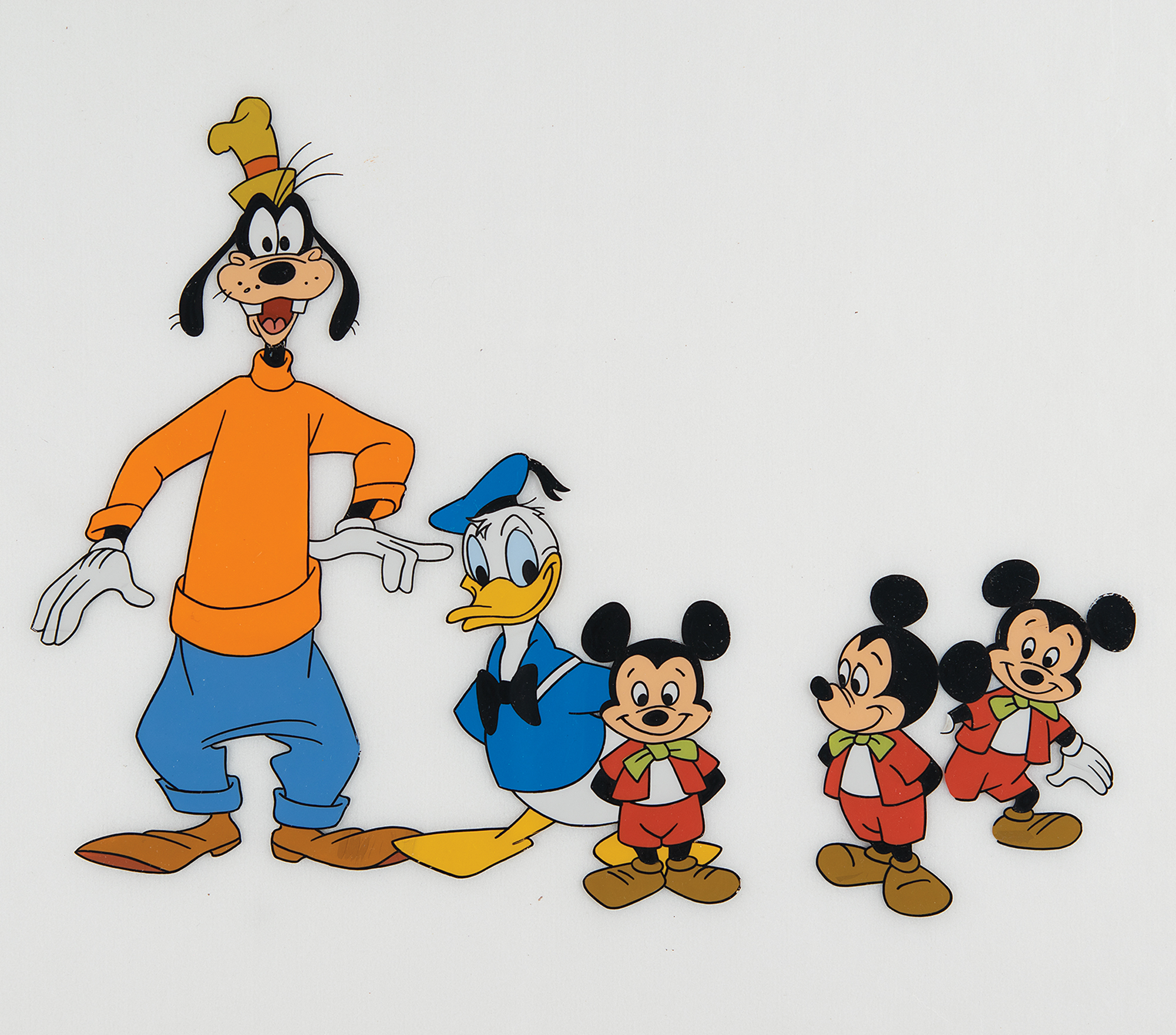 Donald Duck, Goofy, and Mickey's Nephews production cel from a