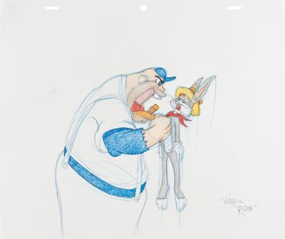 Lot #896 Bugs Bunny and Gas-House Gorilla original drawing by Virgil Ross