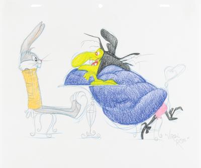 Lot #900 Bugs Bunny and Witch Hazel original drawing by Virgil Ross