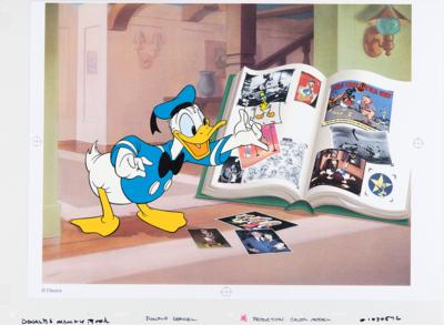 Lot #771 Donald Duck color model production cel used for the Donald's Memory Book sericel - Image 2