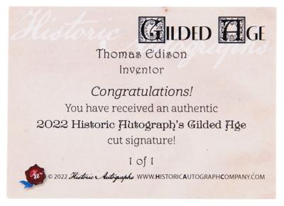 Lot #102 Thomas Edison Signature in Trading Card - Image 2