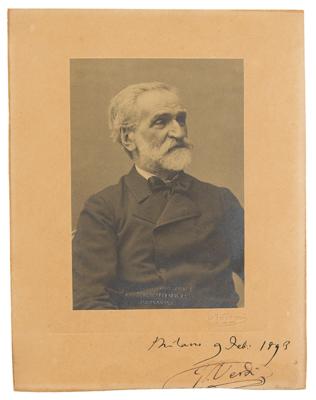 Lot #371 Guiseppe Verdi Signed Photograph (Dated to Falstaff Premiere)