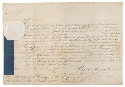 Lot #154 King George III Document Signed