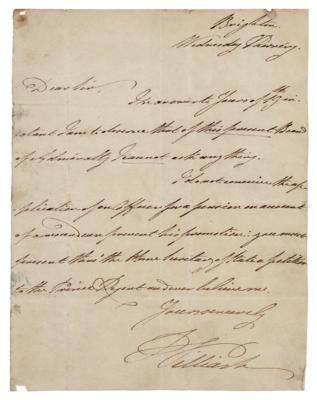 Lot #159 King William IV Autograph Letter Signed