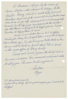 Lot #118 Meyer Lansky Autograph Letter Signed - Image 2