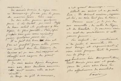Lot #161 Auguste and Louis Lumiere (2) Autograph Letters Signed - Image 4