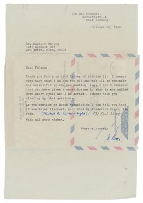 Lot #127 Max Born Typed Letter Signed