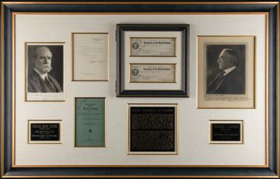 Lot #19 Warren G. Harding (2) Presidential Paychecks on Harding/Hughes Autograph Display