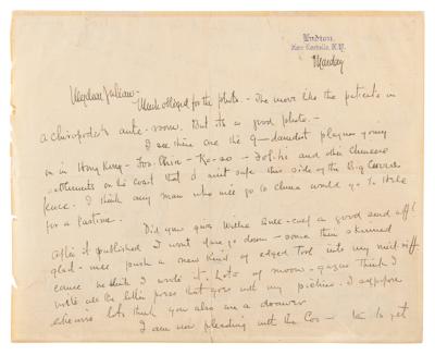 Lot #275 Frederic Remington Autograph Letter Signed with Sketch