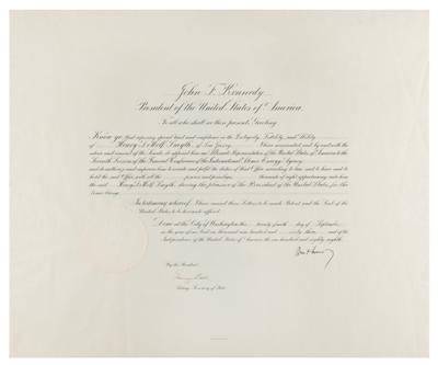Lot #25 John F. Kennedy Document Signed as President for International Atomic Energy Agency