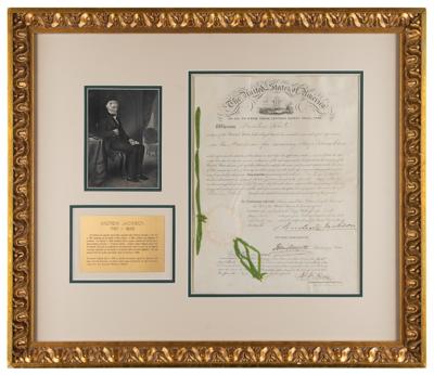 Lot #7 Andrew Jackson Patent Document Signed as President