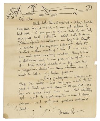 Lot #276 Frederic Remington Autograph Letter Signed with Sketch