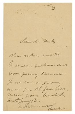 Lot #279 Henri de Toulouse-Lautrec Autograph Letter Signed