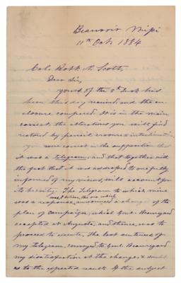Lot #196 Jefferson Davis Autograph Letter Signed on Beauregard, Hood, and Sherman