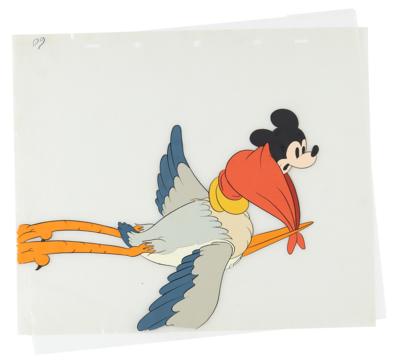 Lot #693 Mickey Mouse and Stork production cel from Clock Cleaners