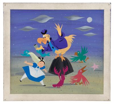 Lot #784 Mary Blair concept painting of Alice and Dodo Bird for Alice in Wonderland - Image 1