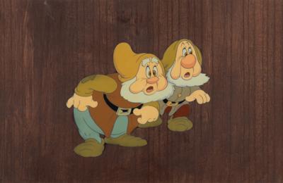 Lot #694 Happy and Sneezy production cel from Snow White and the Seven Dwarfs