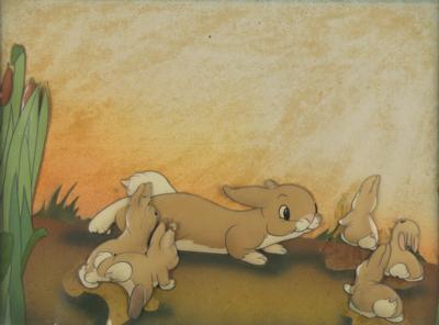 Lot #702 Rabbit and bunnies production cels from Snow White and the Seven Dwarfs - Image 1
