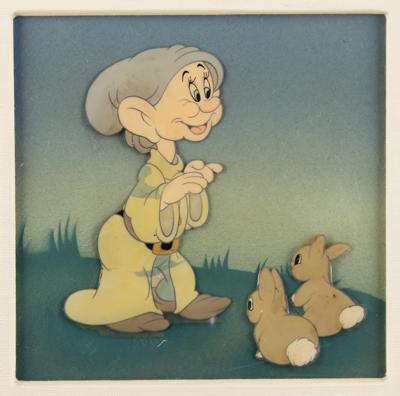 Lot #695 Dopey and bunnies production cels from Snow White and the Seven Dwarfs
