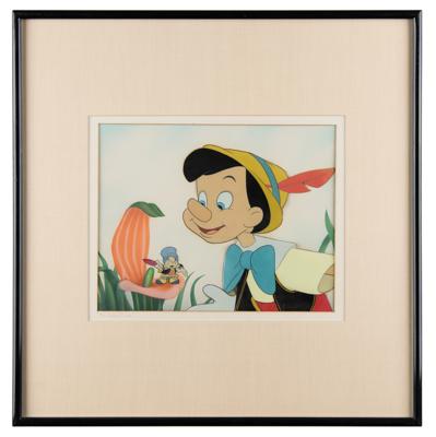 Lot #709 Pinocchio and Jiminy Cricket production cels from Pinocchio - Image 2